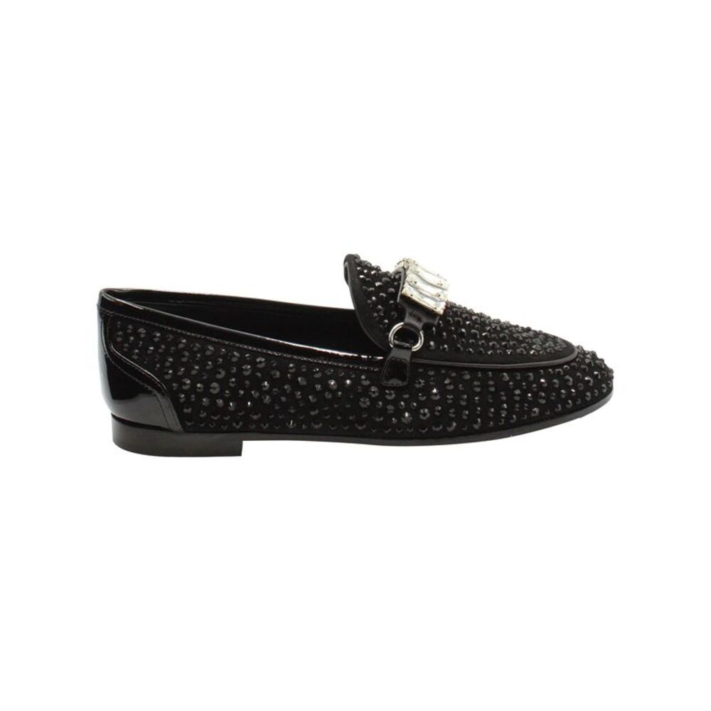 Giuseppe Zanotti Embellished Loafers in Black Suede